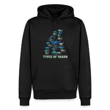 Shark - Männer Premium Bio Hoodie - Schwarz - Vorne - Nico (187cm)