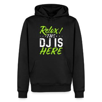 DJ Music Techno Dance Party Cadeau - Sweat à capuche Premium bio Homme - noir - Devant - Nico (187cm)
