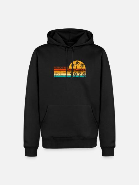 Retro since December 1974 - birthday in December - Men’s Premium Organic Hoodie - black