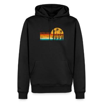 Rétro depuis mars 1998 - Anniversaire en mars - Sweat à capuche Premium bio Homme - noir - Devant - Nico (187cm)