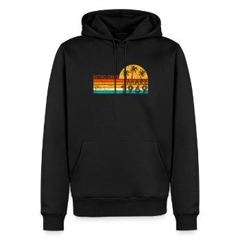 Rétro depuis mars 1969 - Anniversaire en mars - Sweat à capuche Premium bio Homme - noir - Devant - Nico (187cm)