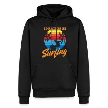 I'd rather be surfing - Surfing Sport - Männer Premium Bio Hoodie - Schwarz - Vorne - Nico (187cm)