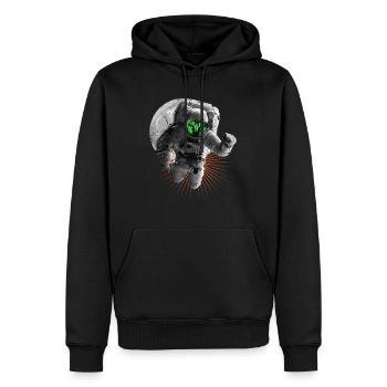 Astronaut Monster Weltall Mond Space Planeten - Männer Premium Bio Hoodie - Schwarz - Vorne - Nico (187cm)