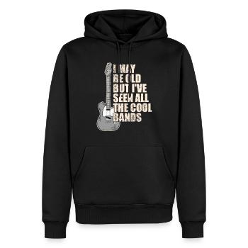 Je suis peut-être vieux, mais j’ai tout le cool - Sweat à capuche Premium bio Homme - noir - Devant - Nico (187cm)
