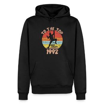 Geburtstag Klettern Bouldern seit Januar 1992 - Männer Premium Bio Hoodie - Schwarz - Vorne - Nico (187cm)