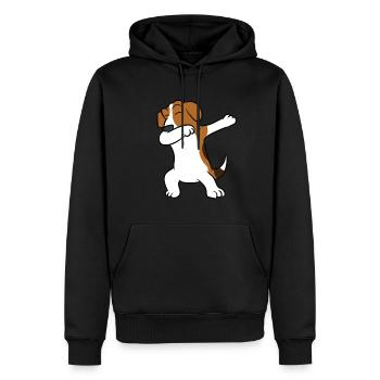 Beagle - Tamponnez, Dab, dabbing, dancing, dansez - Sweat à capuche Premium bio Homme - noir - Devant - Nico (187cm)
