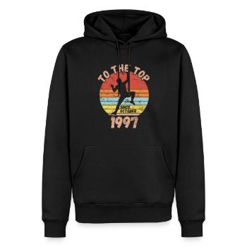 Geburtstag Klettern Bouldern seit Oktober 1997 - Männer Premium Bio Hoodie - Schwarz - Vorne - Nico (187cm)