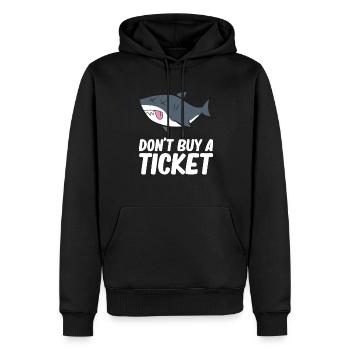 Don't buy a ticket - Requin, Shark - Sweat à capuche Premium bio Homme - noir - Devant - Nico (187cm)