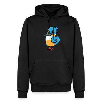 Kingfisher - mignon, mignon, grands yeux - Sweat à capuche Premium bio Homme - noir - Devant - Nico (187cm)