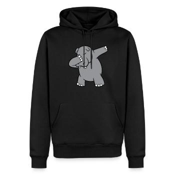 Nilpferd - Dab, dabbing, dabben, tanzen - Männer Premium Bio Hoodie - Schwarz - Vorne - Nico (187cm)