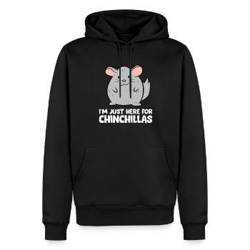 Chinchilla - I'm just here for chinchillas - Männer Premium Bio Hoodie - Schwarz - Vorne - Nico (187cm)