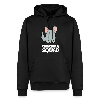 Chinchilla - Escouade de chinchilla - Sweat à capuche Premium bio Homme - noir - Devant - Nico (187cm)