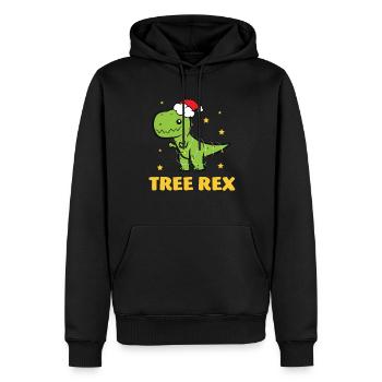 T-Rex - Tree Rex Lichterkette Stern Weihnachtsmütz - Männer Premium Bio Hoodie - Schwarz - Vorne - Nico (187cm)