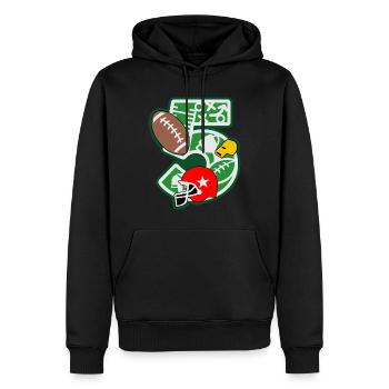 Football 5ème anniversaire numéro 5 - 5 ans - Sweat à capuche Premium bio Homme - noir - Devant - Nico (187cm)