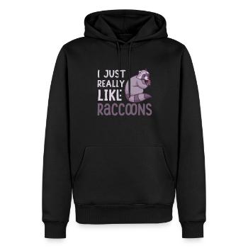 I Just Really Like Raccoons Ich Liebe Waschbären - Männer Premium Bio Hoodie - Schwarz - Vorne - Nico (187cm)
