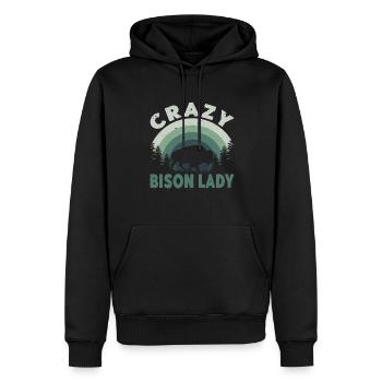 Bison fou Lady Cow Bison Buffle Buffle d’eau - Sweat à capuche Premium bio Homme - noir - Devant - Nico (187cm)
