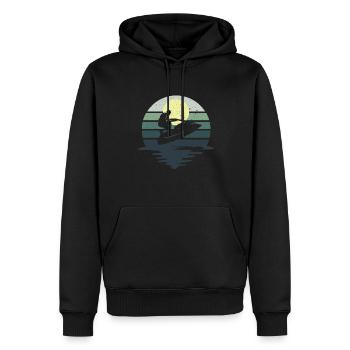 Retro Jet Boat Water Scooter Jet Ski - Men’s Premium Organic Hoodie - black - Front - Nico (187cm)