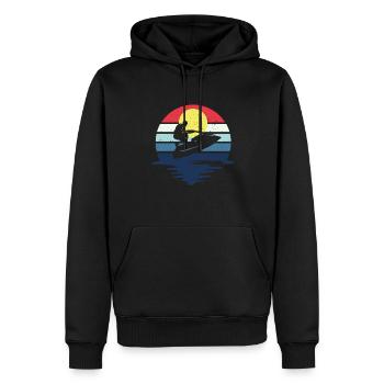Retro Jet Boat Water Scooter Jet Ski - Men’s Premium Organic Hoodie - black - Front - Nico (187cm)