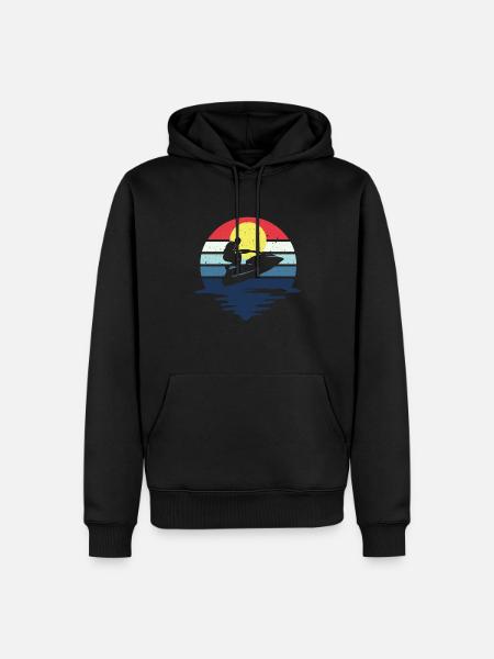 Retro Jetboot Wassermotorrad Jetski - Männer Premium Bio Hoodie - Schwarz