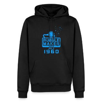 Bubblemaker d’anniversaire de plongeur depuis juillet 1960 - Sweat à capuche Premium bio Homme - noir - Devant - Nico (187cm)