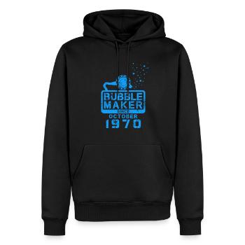 Plongeur Birthday Bubblemaker depuis octobre 1970 - Sweat à capuche Premium bio Homme - noir - Devant - Nico (187cm)