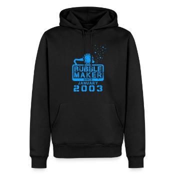 Plongeur Birthday Bubblemaker depuis janvier 2003 - Sweat à capuche Premium bio Homme - noir - Devant - Nico (187cm)