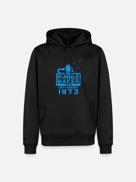 Taucher Geburtstag Bubblemaker seit September 1973 - Männer Premium Bio Hoodie - Schwarz