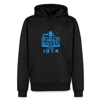 Plongeur Birthday Bubblemaker depuis avril 1974 - Sweat à capuche Premium bio Homme - noir - Devant - Nico (187cm)