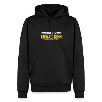 ch Bin Erwachsen Technisch Gesehen Jugendweihe 18 - Männer Premium Bio Hoodie - Schwarz - Vorne - Nico (187cm)