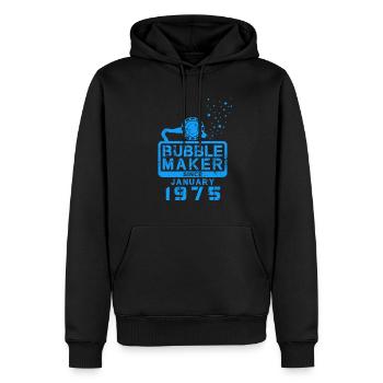 Taucher Geburtstag Bubblemaker seit Januar 1975 - Männer Premium Bio Hoodie - Schwarz - Vorne - Nico (187cm)