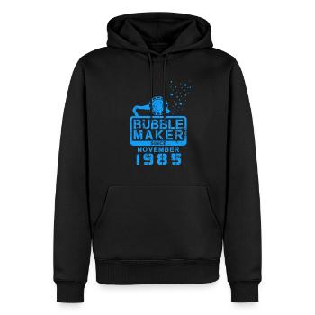 Plongeur Birthday Bubblemaker depuis novembre 1985 - Sweat à capuche Premium bio Homme - noir - Devant - Nico (187cm)