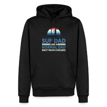 Retro SUP Dad - Comme un papa normal seulement plus cool - Sweat à capuche Premium bio Homme - noir - Devant - Nico (187cm)
