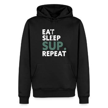 Eat Sleep SUP Repeat Stand Up Paddler Stand-Up Paddle - Men’s Premium Organic Hoodie - black - Front - Nico (187cm)