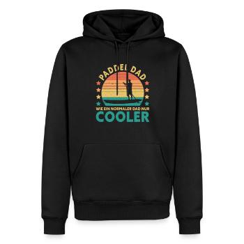Rétro Paddle papa comme un papa normal seulement cool - Sweat à capuche Premium bio Homme - noir - Devant - Nico (187cm)