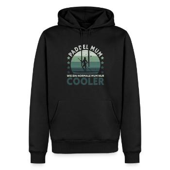 Retro Paddle Mom comme une maman normale seulement glacière - Sweat à capuche Premium bio Homme - noir - Devant - Nico (187cm)