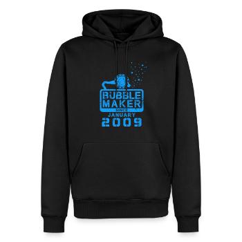 Plongeur d’anniversaire Bubblemaker depuis janvier 2009 - Sweat à capuche Premium bio Homme - noir - Devant - Nico (187cm)