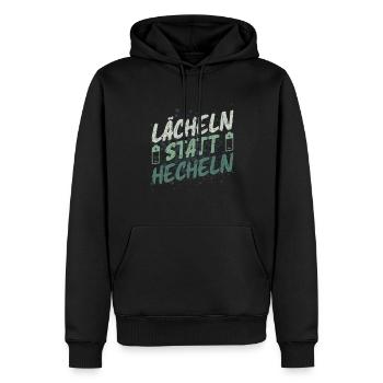 Lächeln Statt Hecheln Lustiges Fahrradfahrer - Männer Premium Bio Hoodie - Schwarz - Vorne - Nico (187cm)