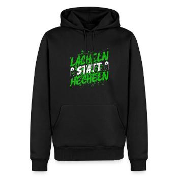 Lächeln Statt Hecheln Lustiges Fahrradfahrer - Männer Premium Bio Hoodie - Schwarz - Vorne - Nico (187cm)
