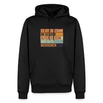 Seltsam im selben Alter zu sein wie alte Menschen - Männer Premium Bio Hoodie - Schwarz - Vorne - Nico (187cm)