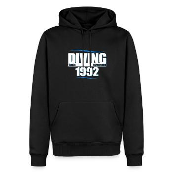 Anniversaire du plongeur - Plongée depuis novembre 1992 - Sweat à capuche Premium bio Homme - noir - Devant - Nico (187cm)
