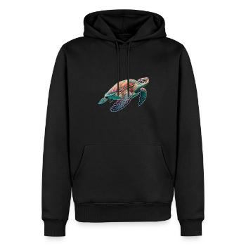 Turtle - Turtle - Diving - Sea - Men’s Premium Organic Hoodie - black - Front - Nico (187cm)