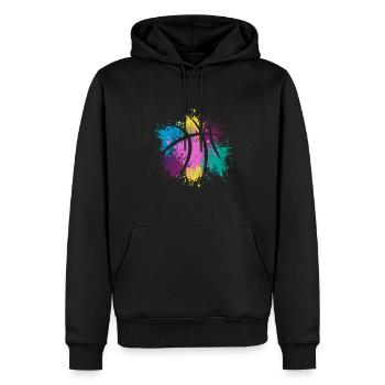 Farbenfrohes Design für Basketball Spieler - Männer Premium Bio Hoodie - Schwarz - Vorne - Nico (187cm)
