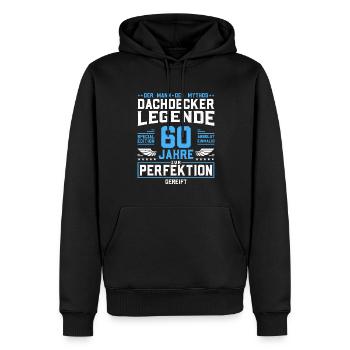 Dachdecker Legende - 60. Geburtstag Dachdecker - Männer Premium Bio Hoodie - Schwarz - Vorne - Nico (187cm)