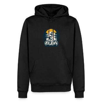 Retro Cyclist Cyclist Bike Bike eMTB - Men’s Premium Organic Hoodie - black - Front - Nico (187cm)