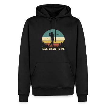 Retro Talk Birdie To Me - Golf Golfer Golfen - Sweat à capuche Premium bio Homme - noir - Devant - Nico (187cm)