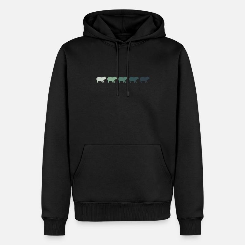 Rétro Capybara Silhoutte - Capybaras - Sweat à capuche Premium bio Homme - noir