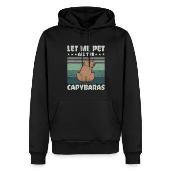 Let me pet all the Capybara - Capybaras - Men’s Premium Organic Hoodie - black - Front - Nico (187cm)
