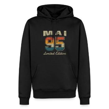 Geburtstag: Mai 1995 - Limited Edition Retro - Männer Premium Bio Hoodie - Schwarz - Vorne - Nico (187cm)