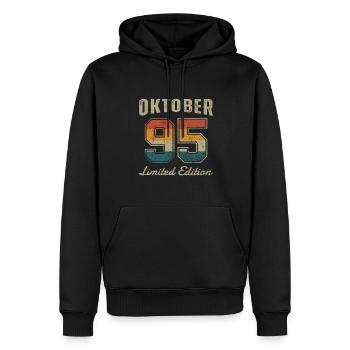 Geburtstag: Oktober 1995 - Limited Edition Retro - Männer Premium Bio Hoodie - Schwarz - Vorne - Nico (187cm)