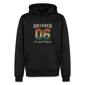 Oktober, 2006, October, - Männer Premium Bio Hoodie - Schwarz - Vorne - Nico (187cm)
